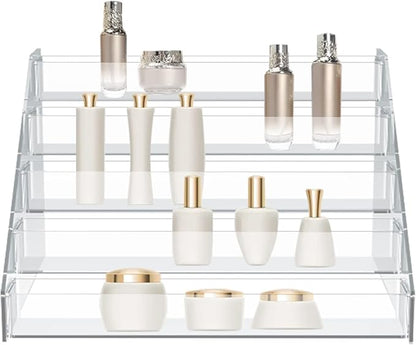 WUIVIUT Spice Rack Organizer For Cabinet, 1 4/5 in/Tier Acrylic Tiered Spice Shelf Can Storage Organizer for Kitchen Pantry Countertop