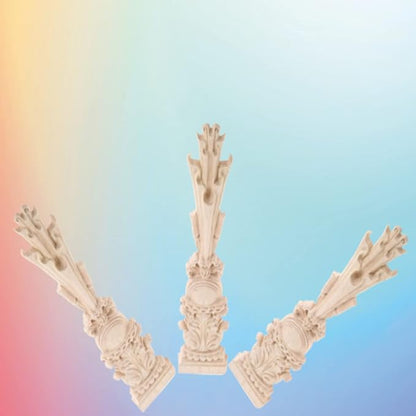 MUXSAM Wood Carved Appliques Onlays, 1-Pack Unpainted Carving Decals Mouldings Trim for Window Door Frame Rome Column Wall Mantel Dresser Fire Stove Surround Decor, 30x7cm/11.81"x2.76"