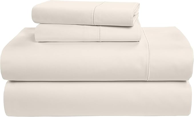 LANE LINEN 100% Egyptian Cotton King Size Bed Sheets, Machine Washable Naturally Temperature regulating Sustaibable No Pill Fade Resistant King Size Sheets Set Cotton - Sea Salt