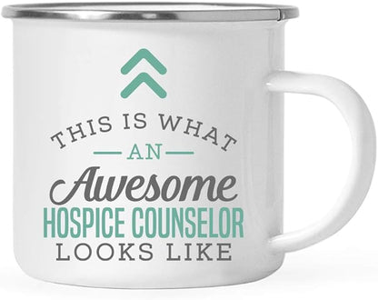 Andaz Press 11oz. Stainless Steel Campfire Coffee Mug Gift, This is What an Awesome Hospice Counselor Looks Like, 1-Pack, Birthday Gift Ideas Coworker Him Her, Includes Gift Box