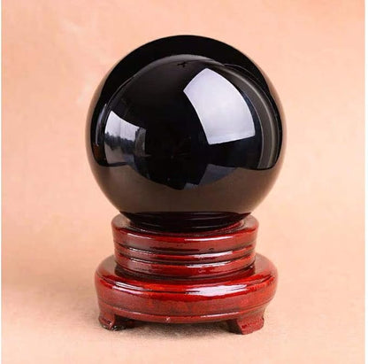 Natural Black Obsidian Healing Crystal Gemstone Sphere Ball for Reiki Balancing Meditation Energy Home and Office Decoration 50mm 200grams (5cm, Obisdian)