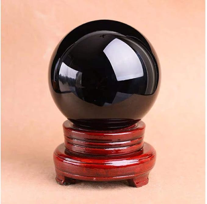 Natural Obsidian Stone Healing Crystal Gemstone Sphere Ball for Reiki Balancing Meditation Energy Home and Office Decoration 40mm 100grams (4cm, Obisdian)