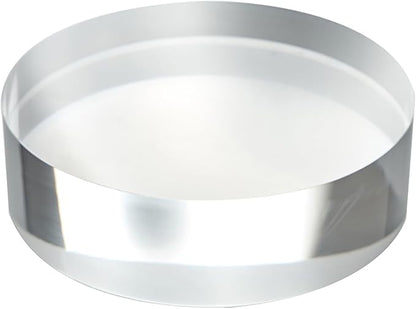 CiaoHER 2in Thickness 6in Diameter Acrylic Disc Display Block Clear Polished Round Pedestal Stand Riser 6" x 2", 1 Pack