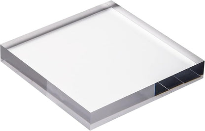CiaoHER 1in Thickness 12in Square Acrylic Cube Display Block Clear Polished Pedestal Stand Riser Solid Base 12" x 12" x 1", 1 Pack