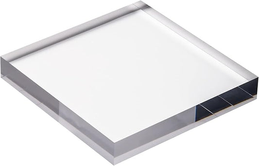 CiaoHER 1in Thickness 12in Square Acrylic Cube Display Block Clear Polished Pedestal Stand Riser Solid Base 12" x 12" x 1", 1 Pack