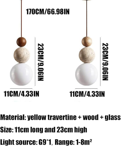 Modern Indoor Pendant Light Natural Stone Spherical Hanging Light Frosted White Glass Suspension Pendant Lamp for Bedside Restaurant Kitchen Island Aisle Bar Club Chandelier