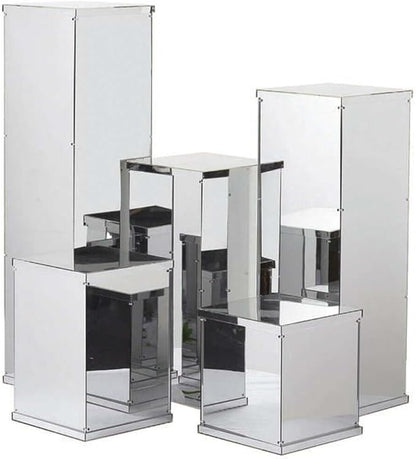 Efavormart 40" Silver Mirror Finish Wedding Decor Ideas - Clear Display Box with Interchangeable Lid and Base - Perfect for Centerpiece Display in Weddings, Baby Showers, Parties