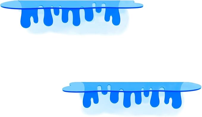 SetGame 2-Pack Acrylic Small Wall Shelves - 12 Inch Floating Shelf for Walls, Home Wall Display Ledges for Storage, Room Décor, Small Album & Items Organizer Display