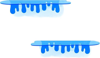 SetGame 2-Pack Acrylic Small Wall Shelves - 12 Inch Floating Shelf for Walls, Home Wall Display Ledges for Storage, Room Décor, Small Album & Items Organizer Display