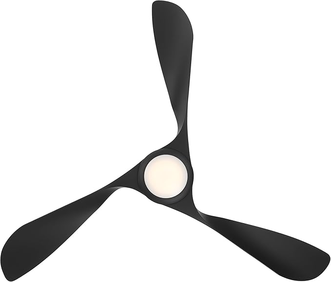 WAC Lighting Swirl 3-Blade Aluminum Smart Ceiling Fan in Matte Black
