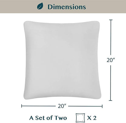 PAVILIA Light Gray Throw Pillow Covers 20x20 Set of 2, Decorative Pillow Cases for Bed Sofa Couch, Boho Aesthetic Accent Decor Cushion Bedroom Living Room, Velvet Square Euro Sham Covers, Light Grey