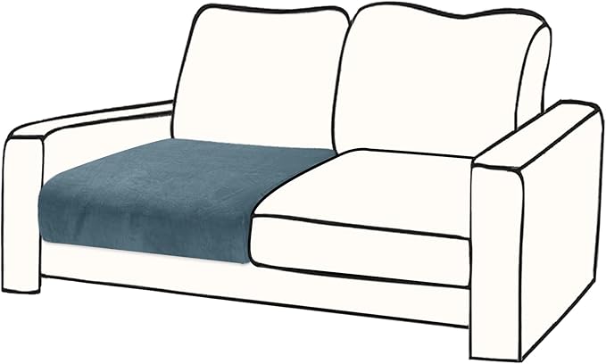 Couch Cushion Cover Velvet 1 Piece Seat Cushion Cover Stretch Armchair Cover Separate Sectional Sofa Slipcovers Furniture Protector (1-Seater or Sofa Backrest, Teal)