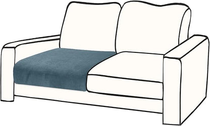 Couch Cushion Cover Velvet 1 Piece Seat Cushion Cover Stretch Armchair Cover Separate Sectional Sofa Slipcovers Furniture Protector (1-Seater or Sofa Backrest, Teal)