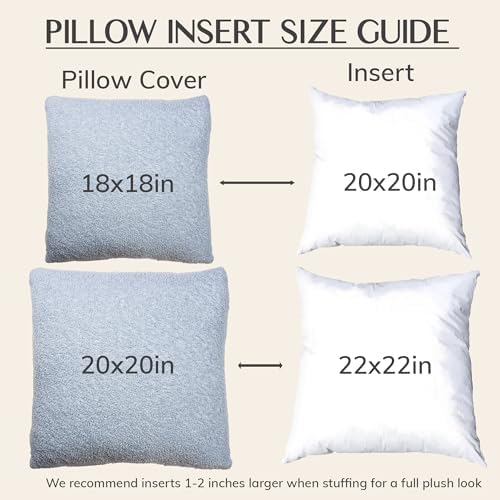 SAMIAH LUXE Blue Teddy Boucle Pillow Covers 18x18 2pcs for Home Living Room Decor, Sherpa Textured Decorative Throw Pillow Covers for Boho Decor, Square Throw Cushion Euro Shams for Modern Farmhouse