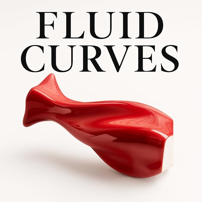Christmas Red Ceramic Vase for Modern Home Decor - Unique Wavy Shape Decorative Vase for Living Room, Bedroom - Ideal Gift for Women, Valentine's Day, Housewarming (ChifonCyan 7.87 Inches)