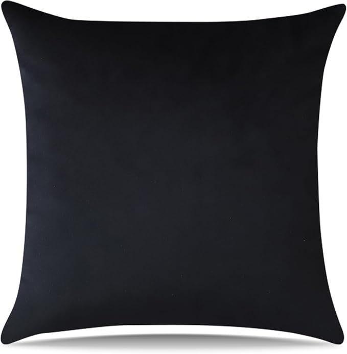 Artscope Luxury Velvet Pillow Covers Super Soft Decorative Square Throw Pillow Covers Case Cushion Covers for Sofa Couch Bedroom Car Decor 26x26 Inch Black