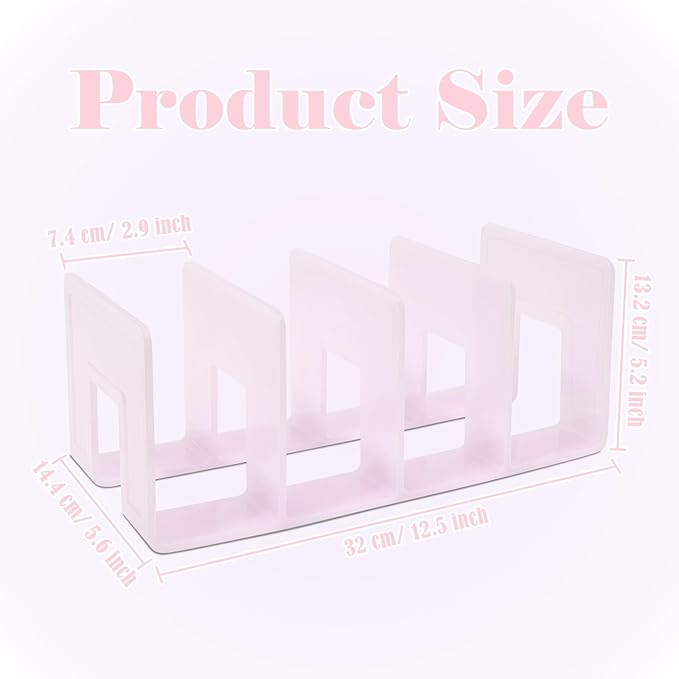 BAYTORY 2Pcs Acrylic File Holder Purse Organizer, Sturdy Desktop File Sorter Organizer, Binder Shelf for Office Desk Kitchen Shelf Closet (Pink)