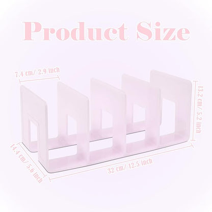 BAYTORY 2Pcs Acrylic File Holder Purse Organizer, Sturdy Desktop File Sorter Organizer, Binder Shelf for Office Desk Kitchen Shelf Closet (Pink)