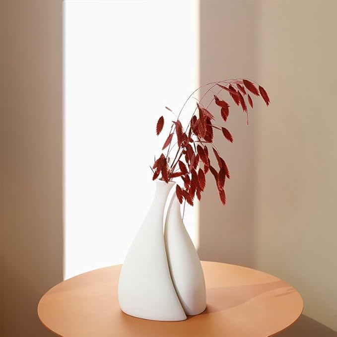 Nordic Style Ceramic Vase, Minimalist Design (Pack of 2)
