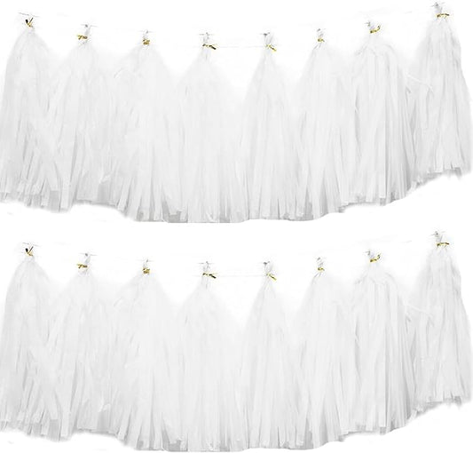 30pcs Paper Tassels Garland Banner Tissue Paper Tassel DIY Hanging Paper Decorations Party Tassel Garland Decor Baby Shower Nursery Wedding Festival Baby Shower Decoration(30, White)
