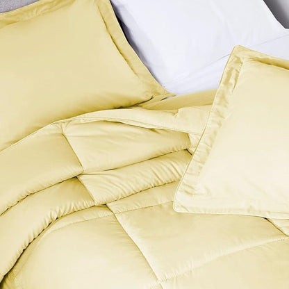 PeachSkinSheets Night Sweats: The Original 1500TC Soft Super Queen Oversized Comforter Set Buttercream