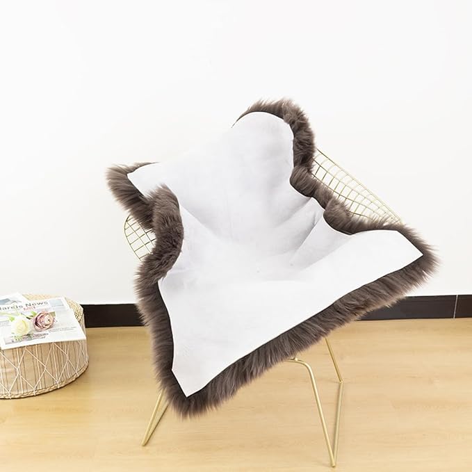 LLB Genuine Sheepskin Area Rug Wool Rug Fur Carpet Fluffy Shaggy Fur Rug for Living Room Kids Bedroom Real Sheepskin Throw Lambskin Rugs Sofa Chair Seat Covers (Chocolate Brown, 2 x 3 ft Sheepskin)