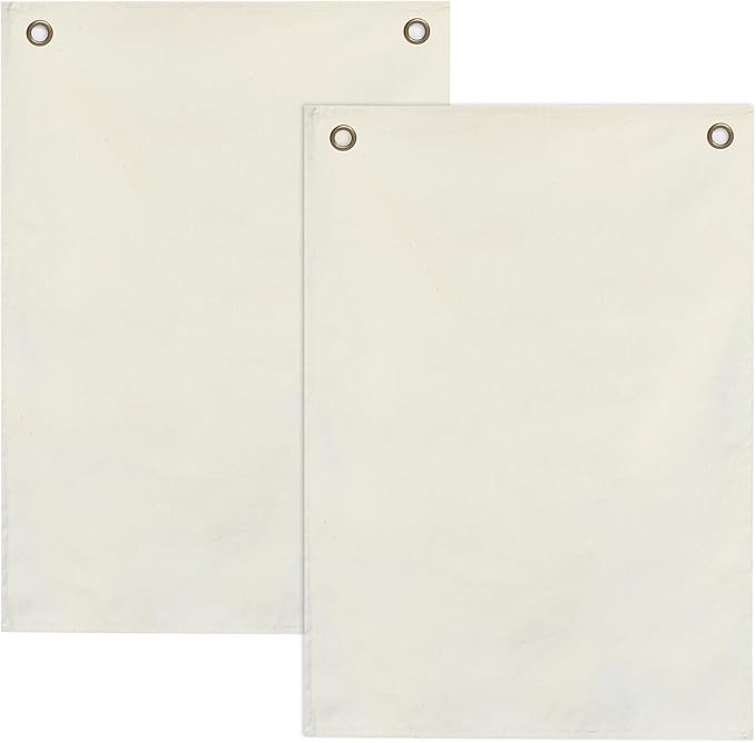 2 Pcs Canvas Banner Hanging Flag Banner for Nursery and Playroom Wall Décor for Kids Trendy Room Décor for Boys and Girls(2blankI)