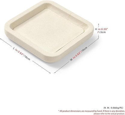 Microfiber Jewelry Display Flat Tray for Rings Earrings Necklace Bracelet, Jewelry Photograph Display Catchall Organizer Tray Dish(XS,Beige)