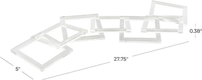 Deco 79 Acrylic Plastic Chain Decorative Sculpture Square 7 Link Home Decor Statue, Accent Figurine 28" x 0" x 5", Clear