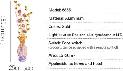 Nordic Modern Flower Floor Lamp Fashion Art Living Room Sofa Bedroom Wedding LED Originality Decorative Standing Light (Style 18)