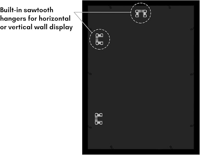 Americanflat 14x19 Picture Frame with Polished Plexiglass - Black Picture Frame - Wide Photo Frames Made of Engineered Wood for Vertical or Horizontal Wall Display - Epic Collection - Black