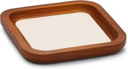 Oirlv Solid Wood Jewelry Display Tray Small Jewelry Tray Rings Earrings Bracelets Necklace Holder Organizer(Small, Creamy-white)