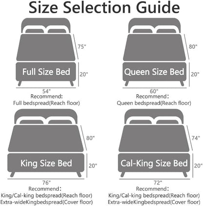 CHIXIN Bedspread Coverlet Quilt Set Full Size - Lightweight Bedding Cover - Beautiful Stitching - 5 Piece Reversible Bedspread - Luxury Damask Paisley Pattern (Full, Honey-Gold)