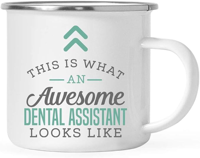 Andaz Press 11oz. Stainless Steel Campfire Coffee Mug Gift, This is What an Awesome Dental Assistant Looks Like, 1-Pack, Birthday Gift Ideas Coworker Him Her, Includes Gift Box