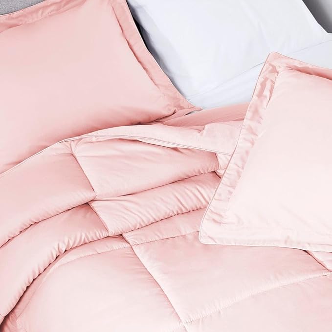 PeachSkinSheets Night Sweats: The Original 1500TC Soft Super King/Cal King Oversized Comforter Set Cotton Candy Pink