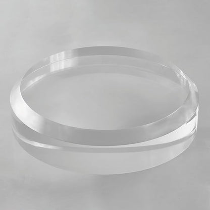 CiaoHER 2in Thickness Acrylic Disc Display Block Clear Polished Round Pedestal Stand Riser (7'' x 2'')