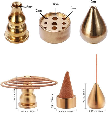 Brass Incense Burner, Incense Cone Holder, Coil Incense Holder, Incense Stick Holder, 3 Styles.