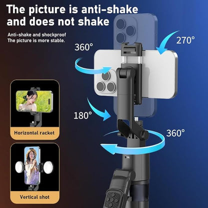 70" Tripod for Phone, Portable All in One Extendable Cell Phone Tripod Stand, Tall Travel Tripods for Recording Video Selfies Photo, with Wireless Remote Control for iPhone、Samsung、Android