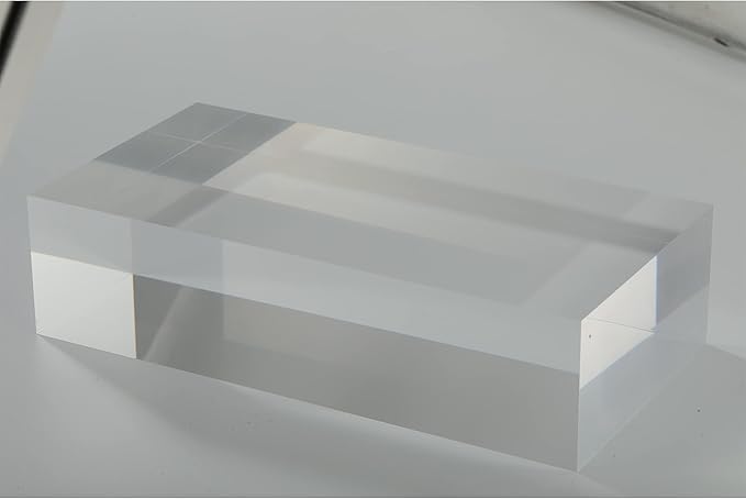 CiaoHER 2in Thickness Solid Acrylic Cube Display Block Clear Polished Pedestal Stand Riser Solid Base 2" x 4" x 8", 1 Pack