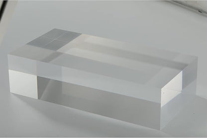 CiaoHER 2in Thickness Solid Acrylic Cube Display Block Clear Polished Pedestal Stand Riser Solid Base 2" x 4" x 8", 1 Pack