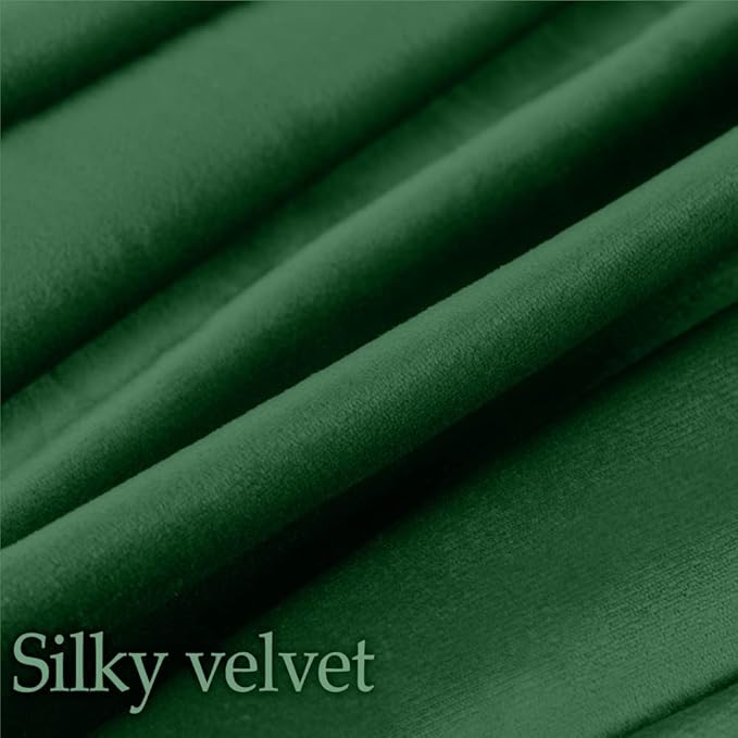 lalaLOOM Velvet Throw Pillow Covers, Set of 2 Decorative Square Pillows Home Decor, Soft Accent Cases, Silky Machine Washable Pillowcases for Sofa, Couch, Bedroom, Living Room, 16x16, Hunter Green