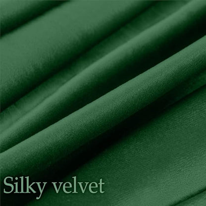 lalaLOOM Velvet Throw Pillow Covers, Set of 2 Decorative Square Pillows Home Decor, Soft Accent Cases, Silky Machine Washable Pillowcases for Sofa, Couch, Bedroom, Living Room, 16x16, Hunter Green