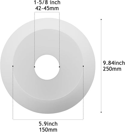 Diameter 9.84 Inch, Height 8.46 Inch,E26 Base 1-5/8 Inch Fitter,Double Hole White Glass Spherical Lampshade For Pendant lLmps And Floor Lamps