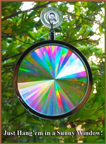 Rainbow Symphony - Rainbow Window Suncatcher – Prism Light Catcher for Windows Creates Vibrant Rainbows – 4" Hanging Sun Catcher with Axicon Pattern and Bonus Decal – Made in USA