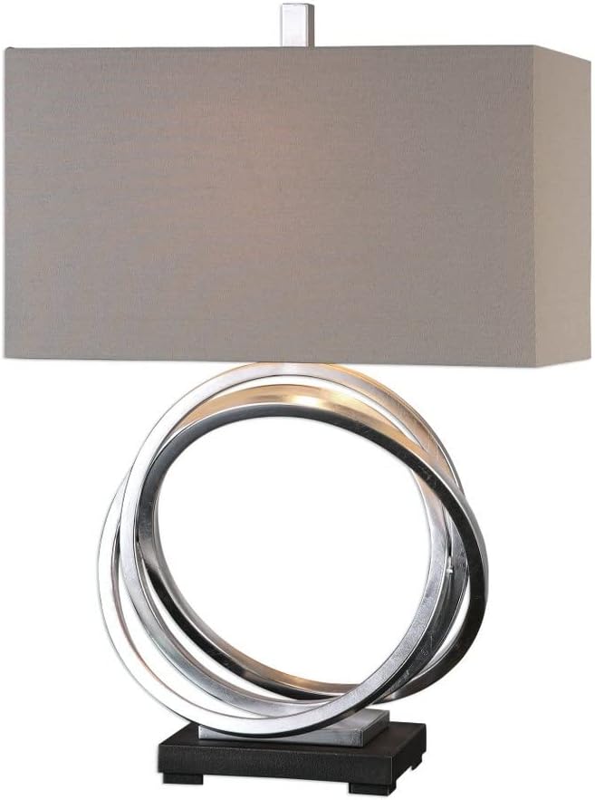 Uttermost Soroca Silver Leaf Metallic Rings Modern Table Lamp