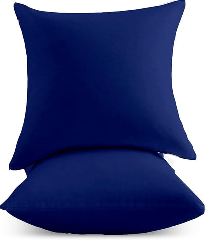 Upgrade Your Bedding Experience with The Made of 100% Cotton Euro Shams 2 Pack Cushion Cover 26"x 26"Size fits Decorative Cover. Envelope Closure Navy Blue