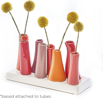 Chive - Pooley 2, Ceramic Flower Vase, 8-Tube Shape (Pumpkin)