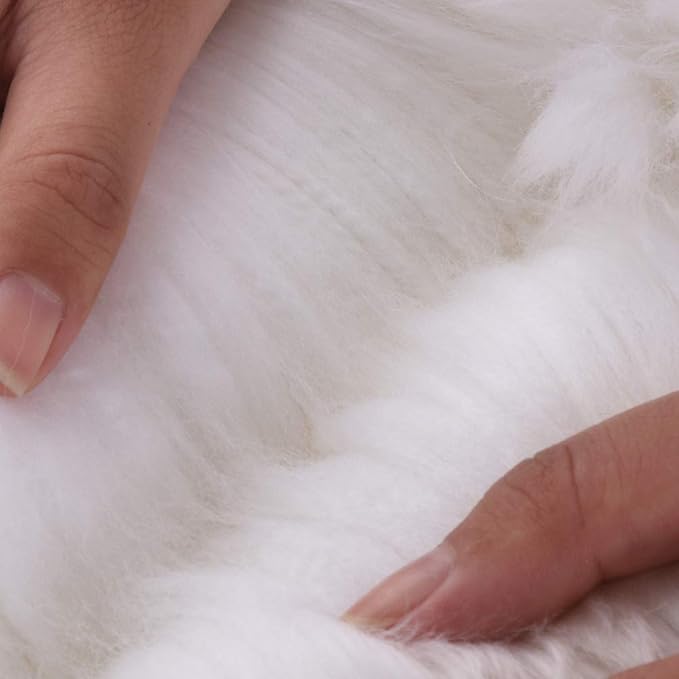 Orange Premium Genuine Sheepskin Rug, Genuine Sheepskin Natural Lambskin Shaggy Fur Area Rug for Kids Bedroom Sofa Chair Seat Cover Pets Dogs Mat Single Pelt/2FT*3FT