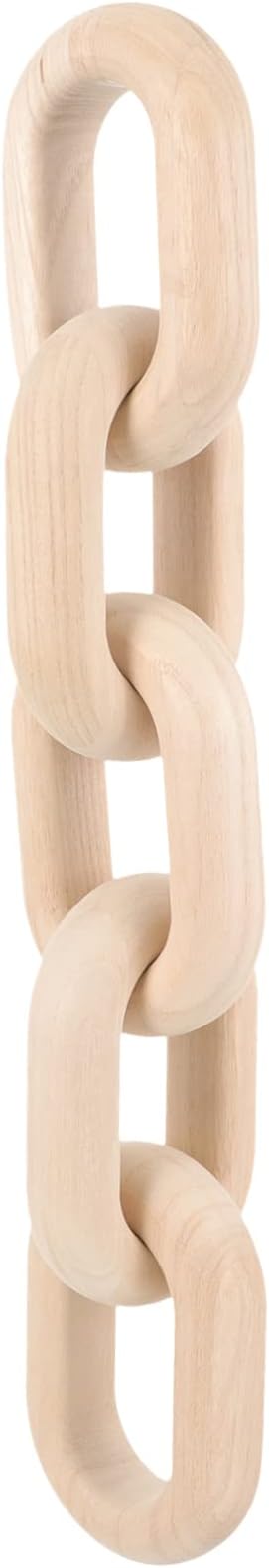 Decorative Wood Chain Links for Living Room Rustic Knot Decor for Home Table Centerpiece Handmade Natural Wood Ornament for Nursery Bedroom and Housewarming Gifts