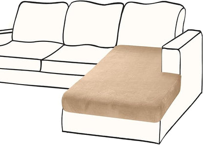 Couch Cover 1 Piece Chaise Lounge Cover Velvet Sectional Couch Cushion Covers Separate L Shape Sofa Slipcovers Furniture Protector for Dogs Pets (Chaise or Sofa 3-Seater, Camel)